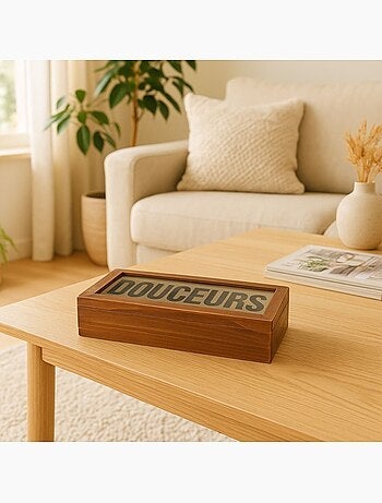 Boite en bois "Douceurs" 30x12cm