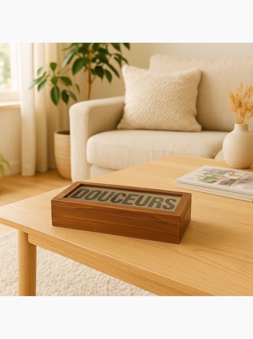 Boite en bois "Douceurs" 30x12cm - Kiabi