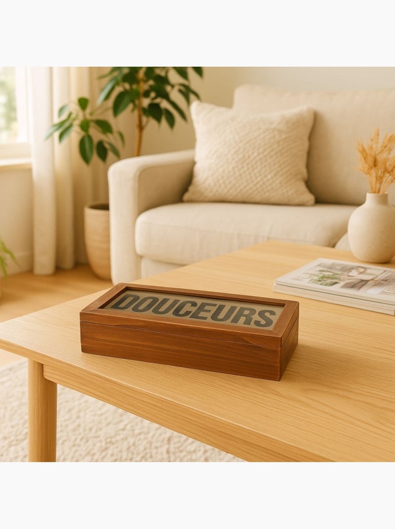 Boite en bois "Douceurs" 30x12cm Beige - Kiabi