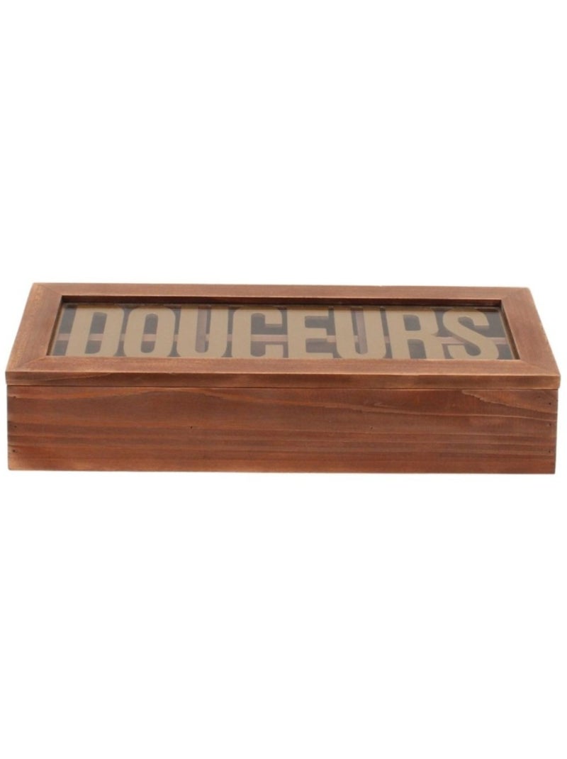 Boite en bois "Douceurs" 30x12cm Beige - Kiabi