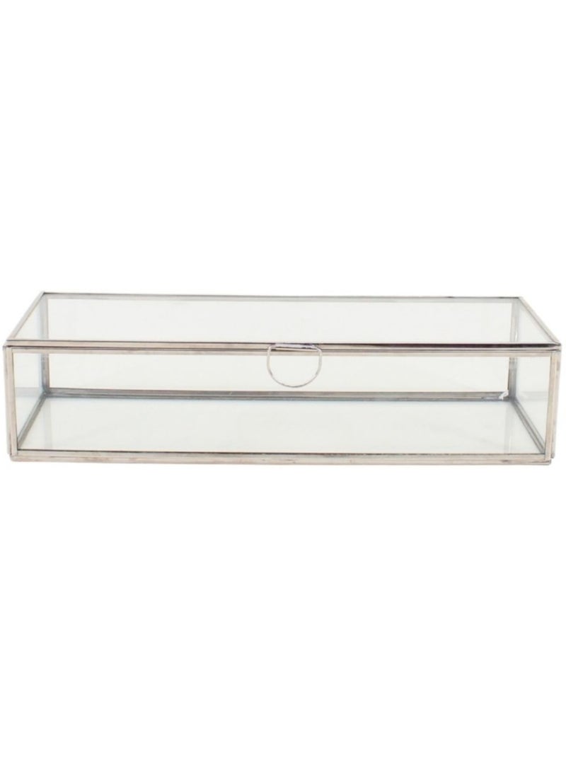 Boite en verre 30x11cm Gris - Kiabi