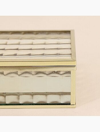 Boite en verre et métal doré 18x10cm