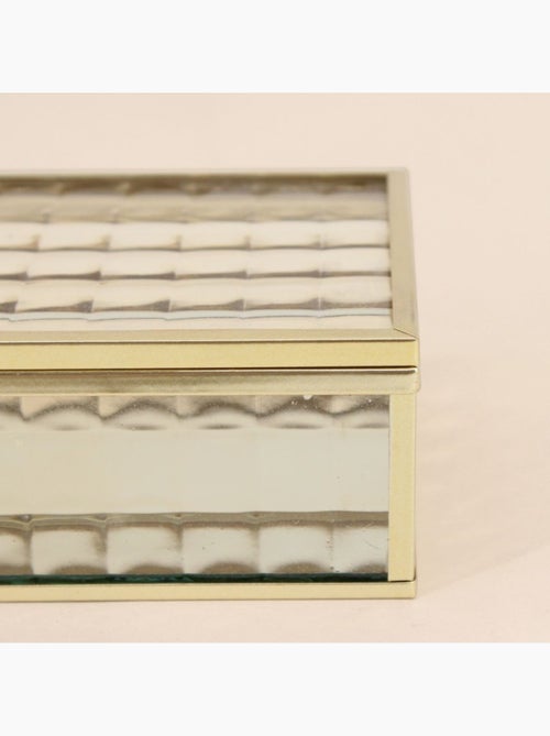 Boite en verre et métal doré 18x10cm - Kiabi