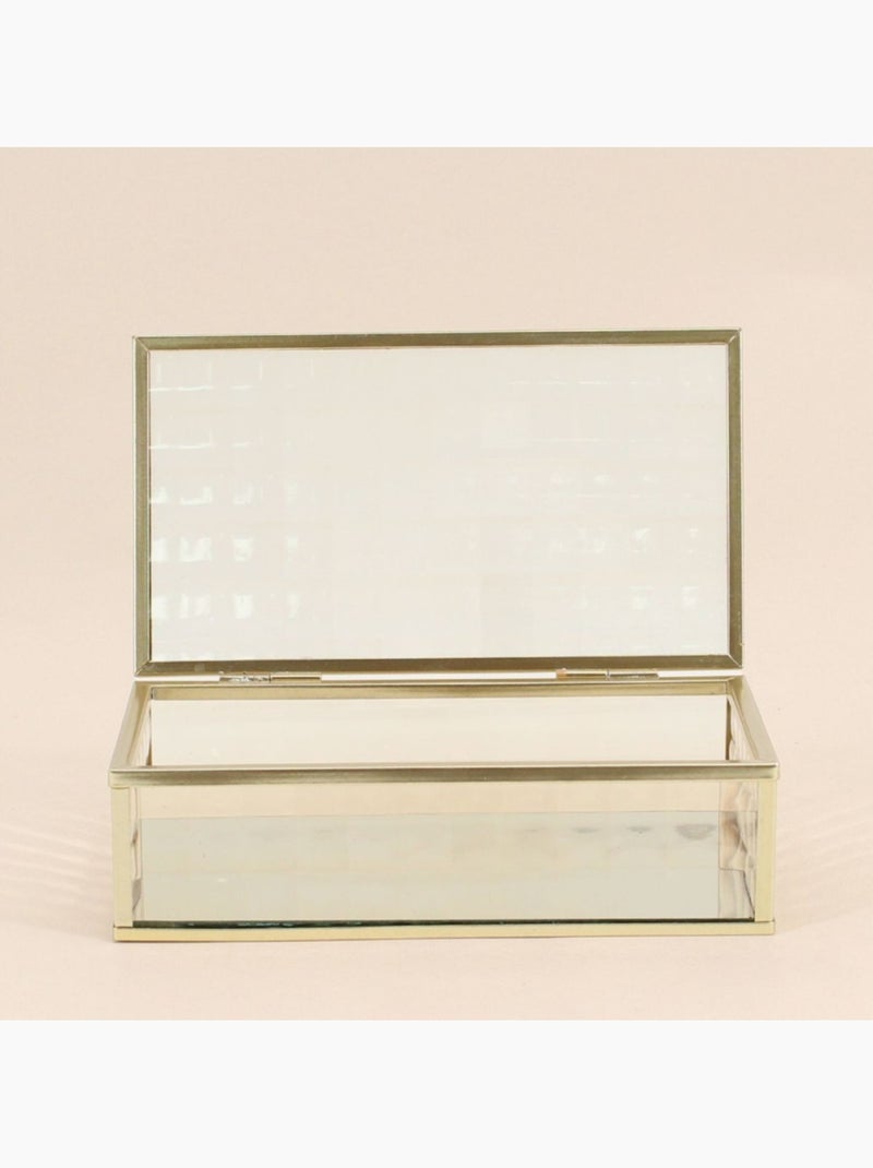 Boite en verre et métal doré 18x10cm Doré - Kiabi