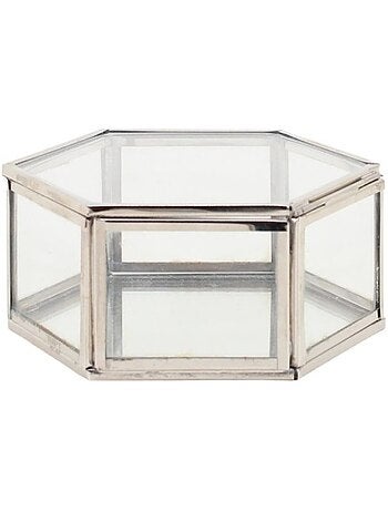 Boite hexagonale en verre 12x11cm