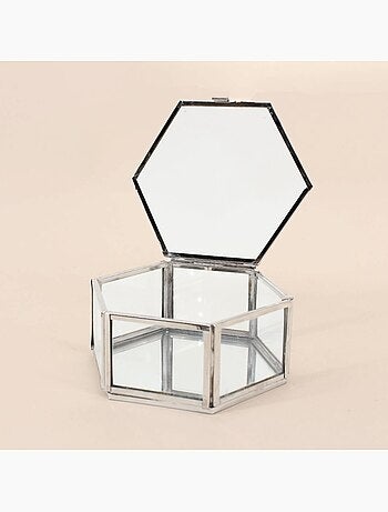 Boite hexagonale en verre 12x11cm