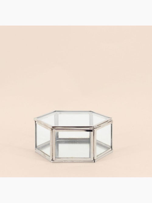 Boite hexagonale en verre 12x11cm - Kiabi