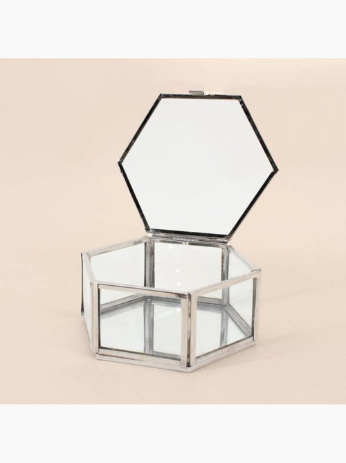 Boite hexagonale en verre 12x11cm - Kiabi