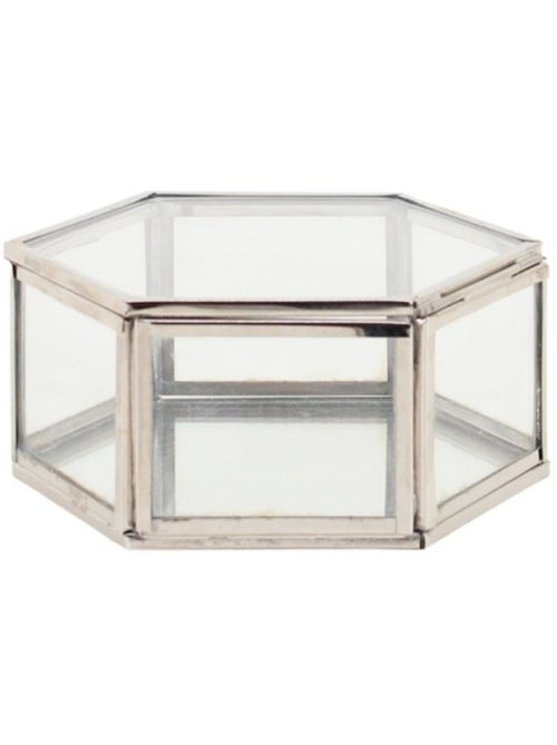 Boite hexagonale en verre 12x11cm - Kiabi