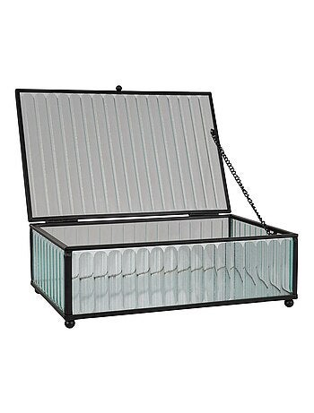 Boîte noire rectangulaire avec couvercle en verre - House Nordic