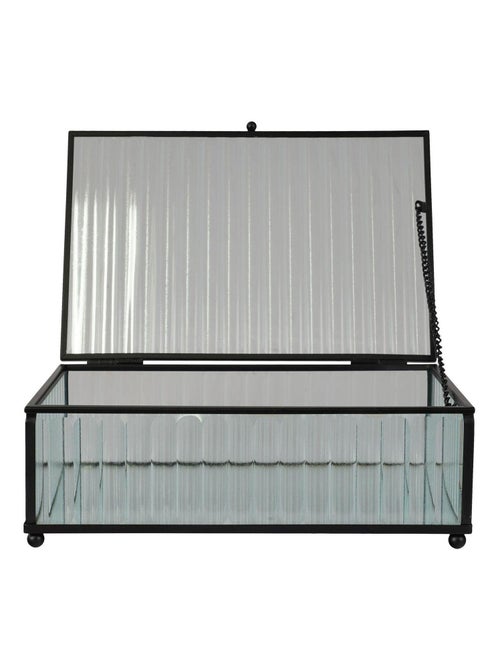 Boîte noire rectangulaire avec couvercle en verre - House Nordic - Kiabi