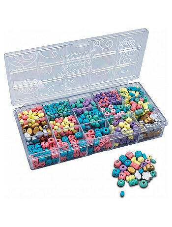Boîte Perles Bois Couleurs - Buki