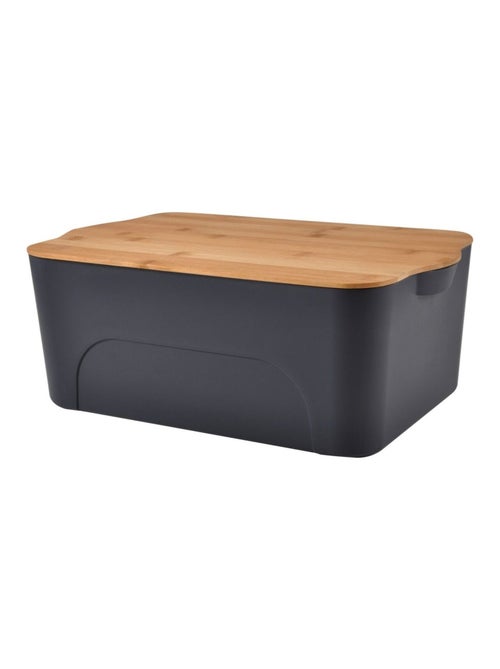 Boite plastique avec couvercle en bambou grand format - Kiabi