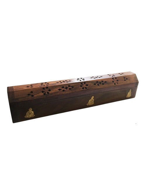 Boite Porte encens en bois motif Bouddha - Kiabi