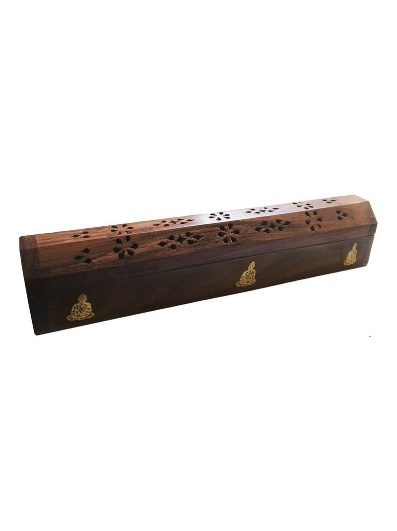 Boite Porte encens en bois motif Bouddha Marron - Kiabi