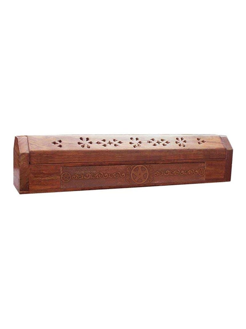 Boite Porte encens en bois motif Pentacle Marron - Kiabi