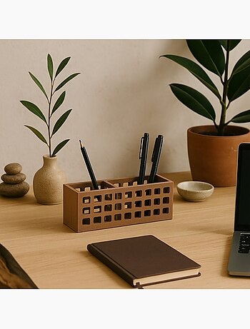 Boite rangement bureau en bois 24cm