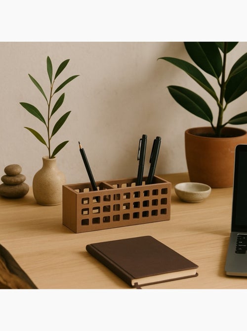 Boite rangement bureau en bois 24cm - Kiabi
