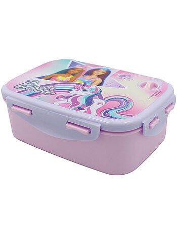 Boîte repas à charnière 'barbie' licorne – poignée de transport – pvc