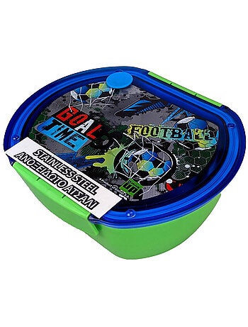 Boîte repas à thème football 'cmp' en acier inoxydable 680 ml