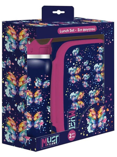 Boîte repas Must Team Butterfly 800 ml + gourde 500 ml acier inoxydable - Kiabi