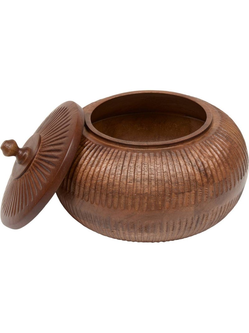 Boîte ronde en manguier nolane Marron - Kiabi