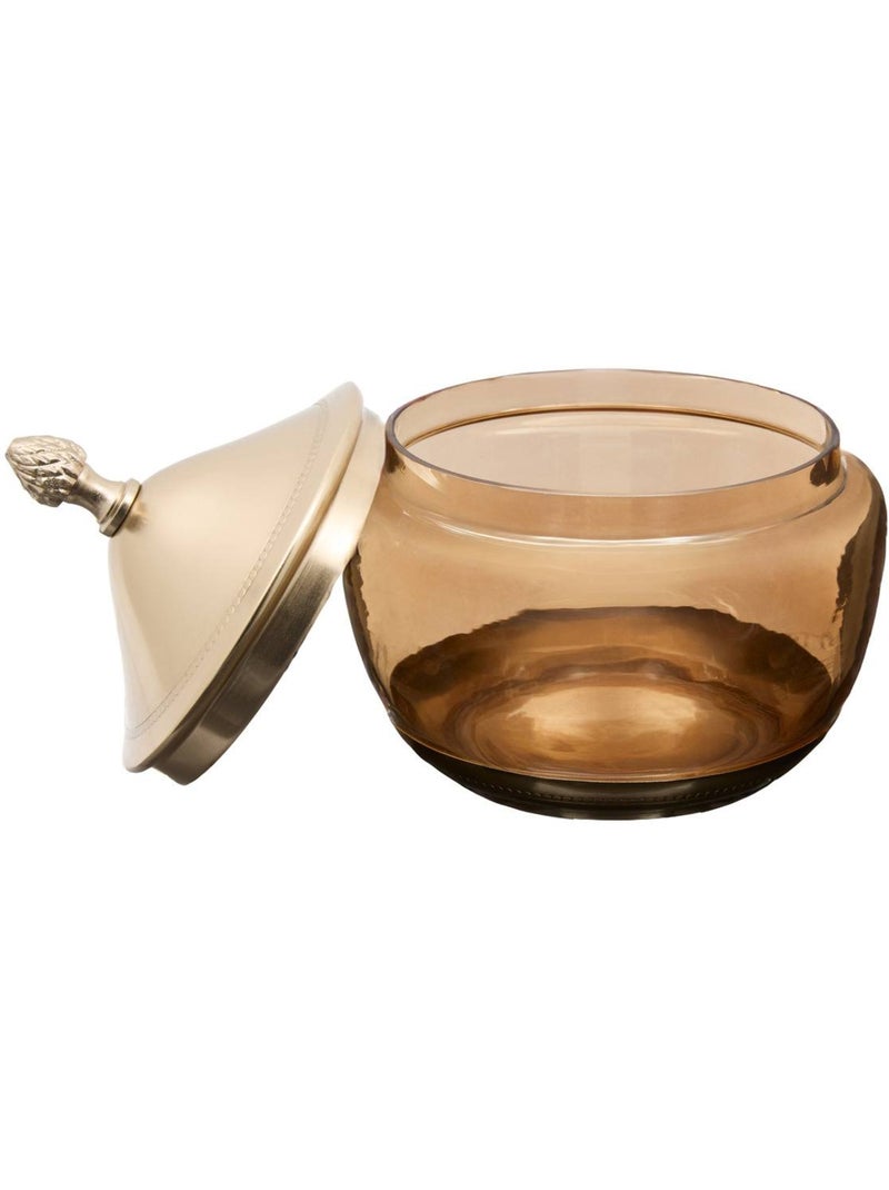 Boîte ronde en verre lalie Multicolore - Kiabi