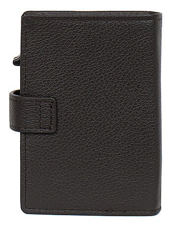 Boîtier portecartes 1 volet stop rfid cuir confort hexagona
