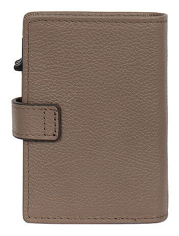 Boîtier portecartes 1 volet stop rfid cuir confort hexagona