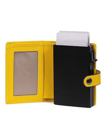 Boîtier portecartes 1 volet Stop RFID Cuir CONFORT