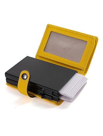 Boîtier portecartes 1 volet Stop RFID Cuir CONFORT