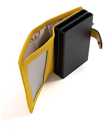 Boîtier portecartes 1 volet Stop RFID Cuir CONFORT