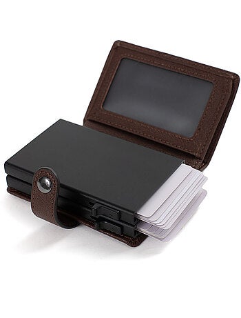 Boîtier portecartes 1 volet Stop RFID Cuir CONFORT