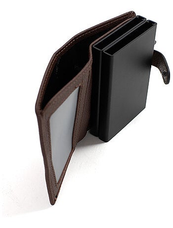 Boîtier portecartes 1 volet Stop RFID Cuir CONFORT