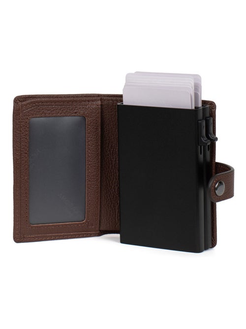 Boîtier portecartes  1 volet  Stop RFID  Cuir CONFORT - Kiabi