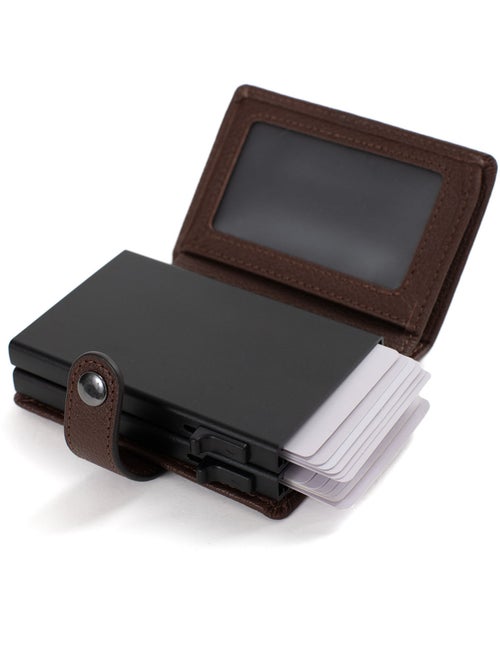 Boîtier portecartes  1 volet  Stop RFID  Cuir CONFORT - Kiabi