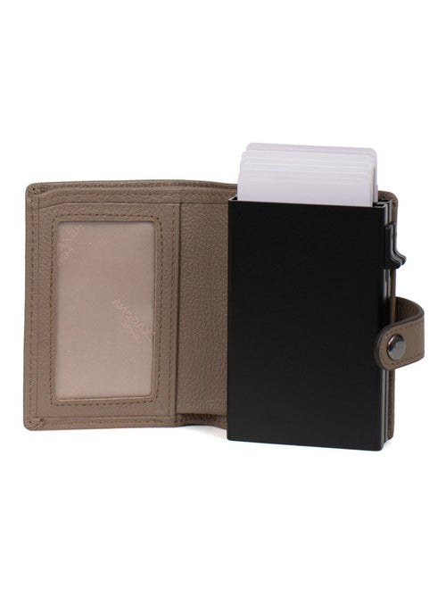 Boîtier portecartes  1 volet  Stop RFID  Cuir CONFORT - Kiabi