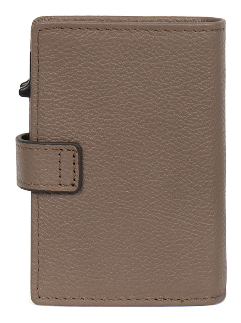 Boîtier portecartes  1 volet  Stop RFID  Cuir CONFORT Marron clair - Kiabi