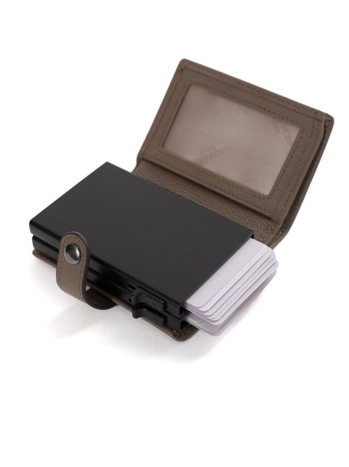 Boîtier portecartes  1 volet  Stop RFID  Cuir CONFORT - Kiabi