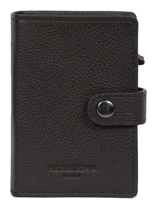 Boîtier portecartes  1 volet  Stop RFID  Cuir CONFORT - Kiabi
