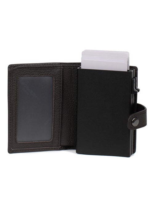 Boîtier portecartes  1 volet  Stop RFID  Cuir CONFORT - Kiabi