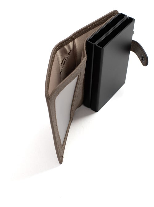 Boîtier portecartes  1 volet  Stop RFID  Cuir CONFORT - Kiabi