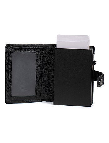 Boîtier portecartes 1 volet Stop RFID Cuir CONFORT