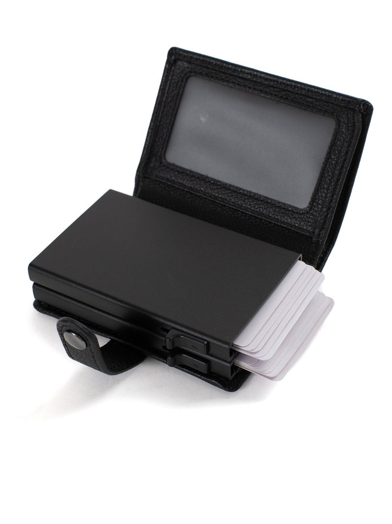 Boîtier portecartes  1 volet  Stop RFID  Cuir CONFORT Noir - Kiabi