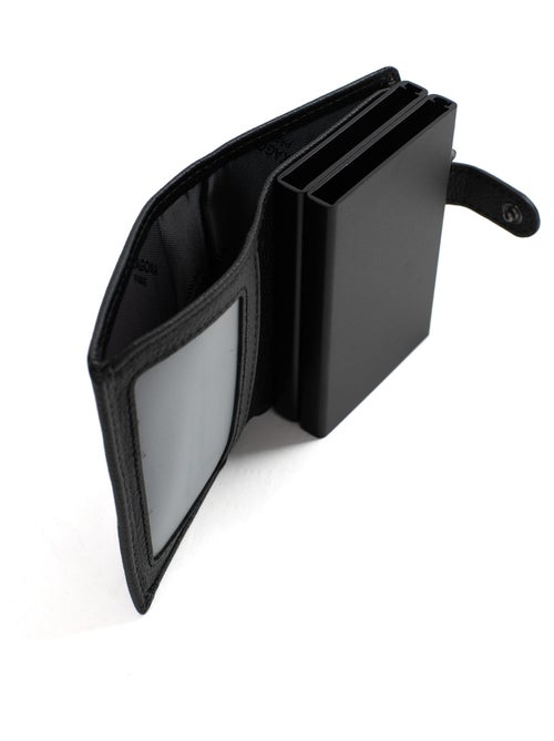 Boîtier portecartes  1 volet  Stop RFID  Cuir CONFORT - Kiabi