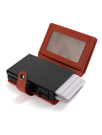 Boîtier portecartes 1 volet Stop RFID Cuir CONFORT