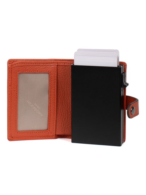 Boîtier portecartes  1 volet  Stop RFID  Cuir CONFORT - Kiabi