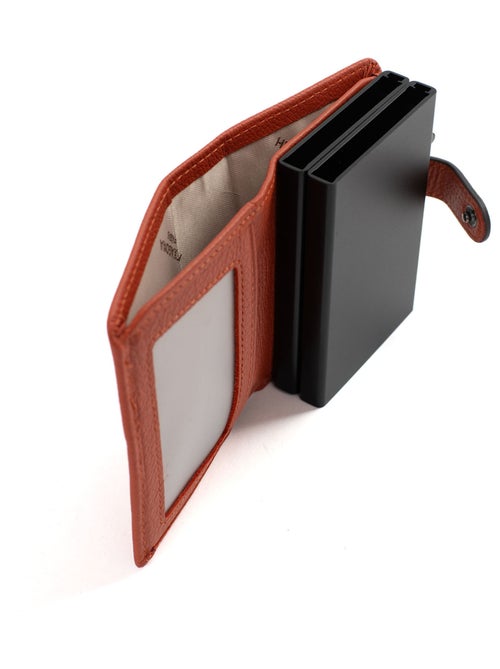 Boîtier portecartes  1 volet  Stop RFID  Cuir CONFORT - Kiabi