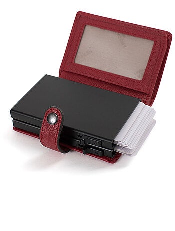 Boîtier portecartes 1 volet Stop RFID Cuir CONFORT