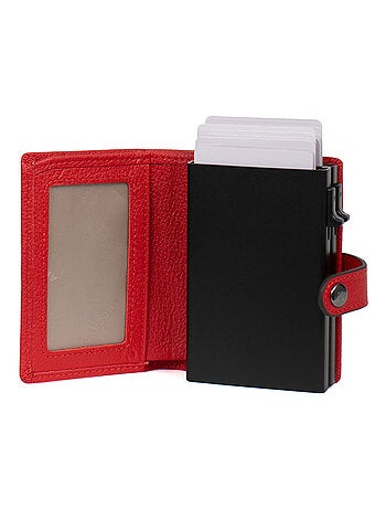Boîtier portecartes 1 volet Stop RFID Cuir CONFORT